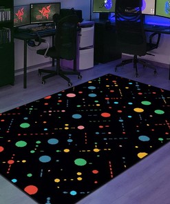 Vibrant Geometric Arcade Pattern Customizable Rug