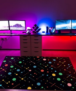 Vibrant Geometric Arcade Pattern Customizable Rug