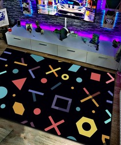 Vibrant Geometric Arcade Pattern Personalized Area Rug