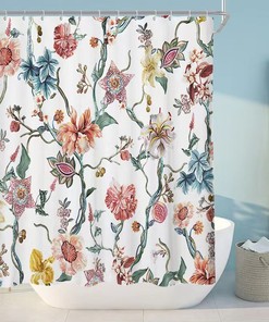 Vintage Botanical Shower Curtain for a Nature-Inspired Bathroom Decor 