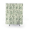 Vintage Butterfly Meadow Floral Shower Curtain with Forest Green Toile de Jouy Print - Antique Cottage Garden Bathroom Decor