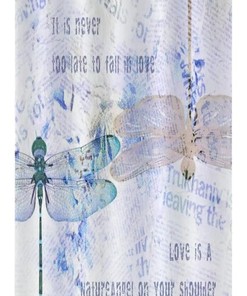 Vintage Dragonfly Print Shower Curtain for Modern Bathroom Decor - Bathroom Decor