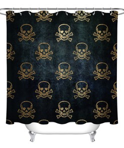 Vintage Halloween Skull Shower Curtain for a Spooky Bathroom Decor