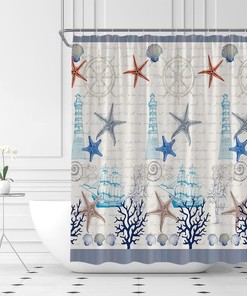 Vintage Nautical Under The Sea Shower Curtain - Home Decor