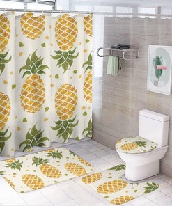 Vintage Pineapple Shower Curtain for Bathroom, Home Decor
