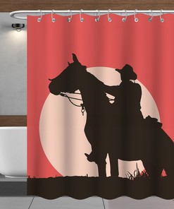 Vintage Style John Wayne Shower Curtain for Western Bathroom Decor