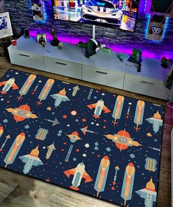 Vintage Video Game Pattern, Personalized Arcade Carpet for Bedroom