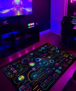 Visually Striking Abstract Game HUD Elements Area Rug for Home Decoration