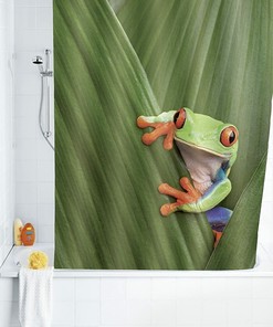 WENKO Frog Shower Curtain for Bathroom Decor, Home Decor Style