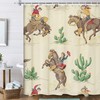 Wandering Western Cowboy with Cactus Desert Shower Curtain for Rustic Farmhouse Bathroom Decor
