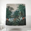 Warm and Inviting Bathroom Decor with Tropical Vintage Shower Curtain 