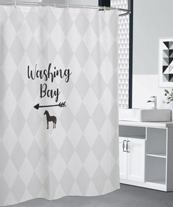 Washing Bay Pattern Shower Curtain for Horse Lovers