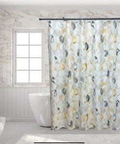 Water Color Geometric Tiles Shower Curtain - Chic Bath Decor Perfect for Modern Homes