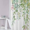 Watercolor Green Hanging Leaf Waterproof Shower Curtain - Washroom Home Decor