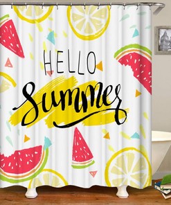 Watermelon & Lemon Shower Curtain, Fun Summer Fruit Bath Decor, Lovely Home Accents