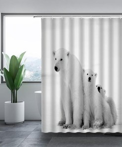 Waterproof Cow Shower Curtain - Wildlife Bathroom Curtain - Home and Bathroom Decor