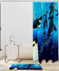 Waterproof Penguin Curtain for Your Bathroom - Great Winter Decor