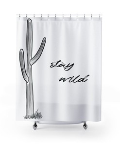 Western Aztec Stay Wild Shower Curtain for Bathroom Decor, Home Decor Style