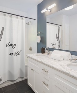 Western Aztec Stay Wild Shower Curtain for Bathroom Decor, Home Decor Style