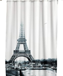 White Eiffel Tower Waterproof Shower Curtain - Room Decor Bathroom