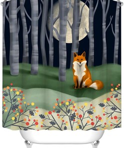 Wild Animal Shower Curtain for Forest Bathroom Decor 