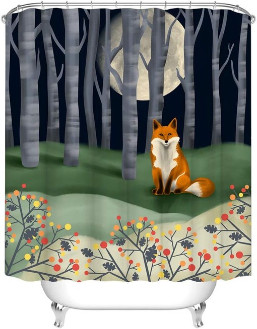Wild Animal Shower Curtain for Forest Bathroom Decor
