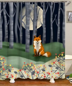 Wild Animal Shower Curtain for Forest Bathroom Decor