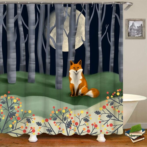 Wild Animal Shower Curtain for Forest Bathroom Decor