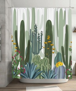 Wild Cactus Forest Shower Curtain: Succulent Plant for Your Bathroom