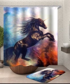 Wild Horses Shower Curtain with Beautiful and Invigorating Print - Rustic Bathroom Decor