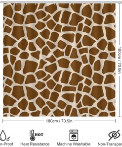 Wild and Fun Giraffe Skin Shower Curtain for Bathroom Decor, Waterproof for a Bold Touch