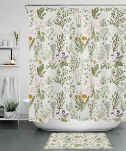 Wildflower Botanical Shower Curtain for a Playful and Colorful Bathroom 