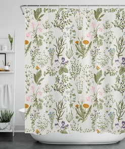 Wildflower Botanical Shower Curtain for a Playful and Colorful Bathroom