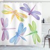Winged Insect Print Dragonfly Watercolor Shower Curtain - Bathroom Fabric
