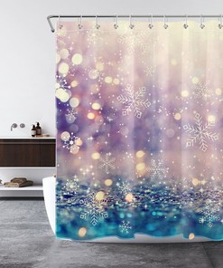 Winter Sunshine Snowflake Shower Curtain for Bathroom Decor