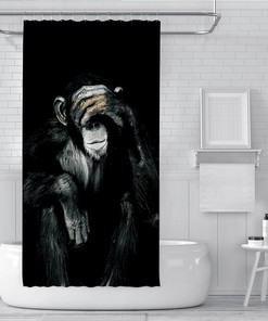 Wise Monkey Animals Shower Curtain for Bathroom Decor