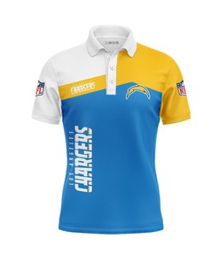Women's Los Angeles Chargers Button Up Polo Shirt - Chic and Stylish