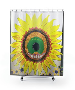 World Famous Artist Sunflower Shower Curtain: Modern Bathroom Decor