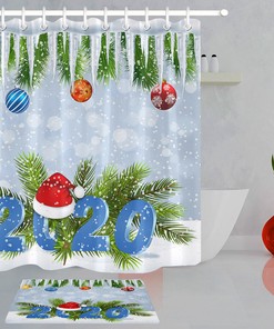 Xmas 2020 Shower Curtain with Snowflakes - Bathroom Decor