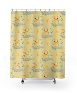 Yellow Bath Duck Shower Curtain for Cute Bathroom Decor