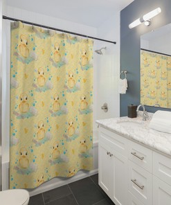 Yellow Bath Duck Shower Curtain for Cute Bathroom Decor