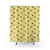 Yellow Bumble Bee Shower Curtain for Girls Bathroom Decor