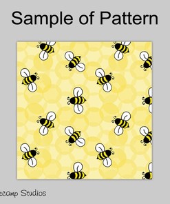 Yellow Bumble Bee Shower Curtain for Girls Bathroom Decor