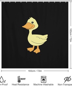 Yellow Duck Printed Shower Curtain for Bathroom Decor