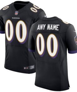Baltimore Ravens Nike Speed Machine Elite Custom Jersey - Black