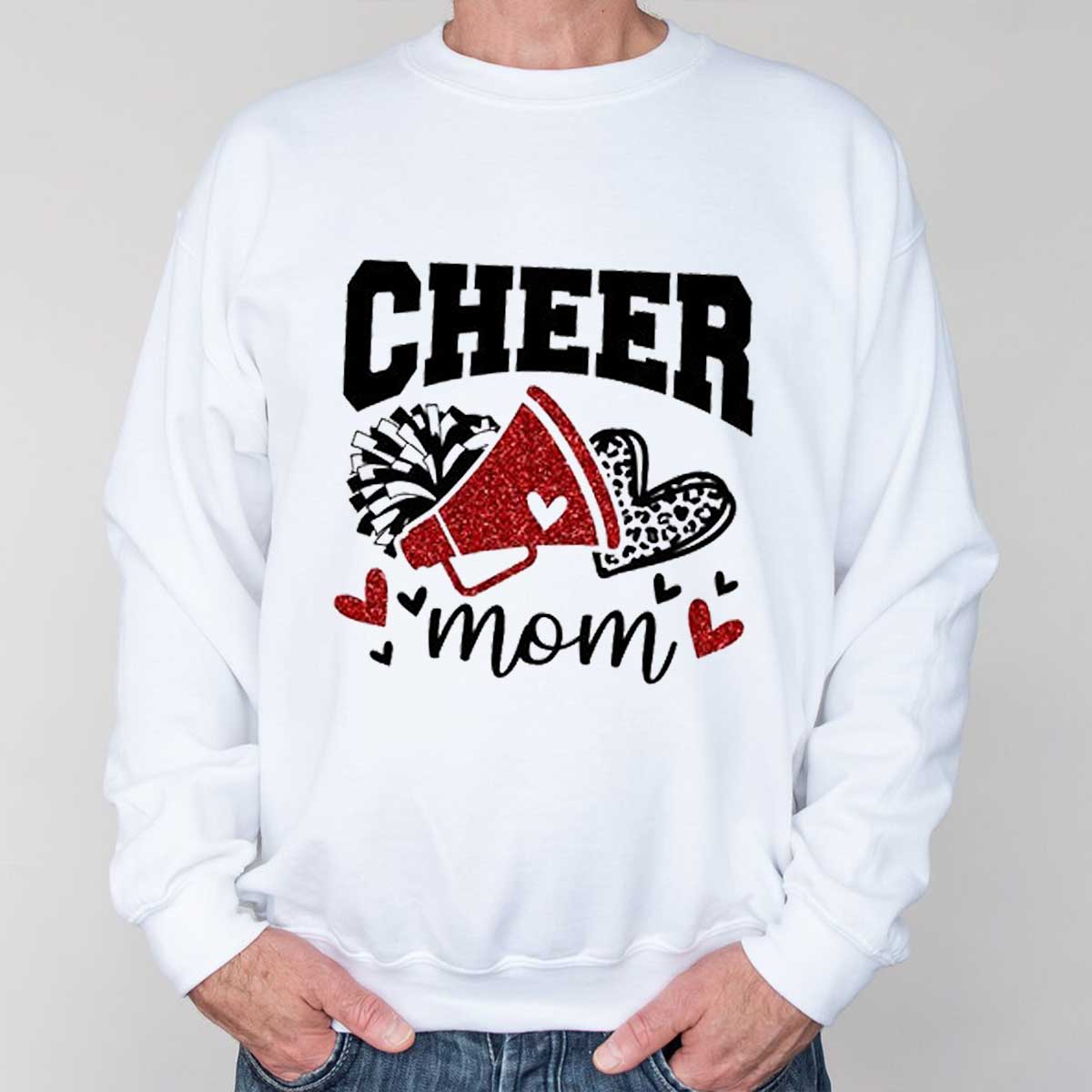 Cheer Mom Sweatshirt Custom Cheer Mom Sweater Glitter Cheer Mom Shirt Custom Cheer Mom Sweatshirt