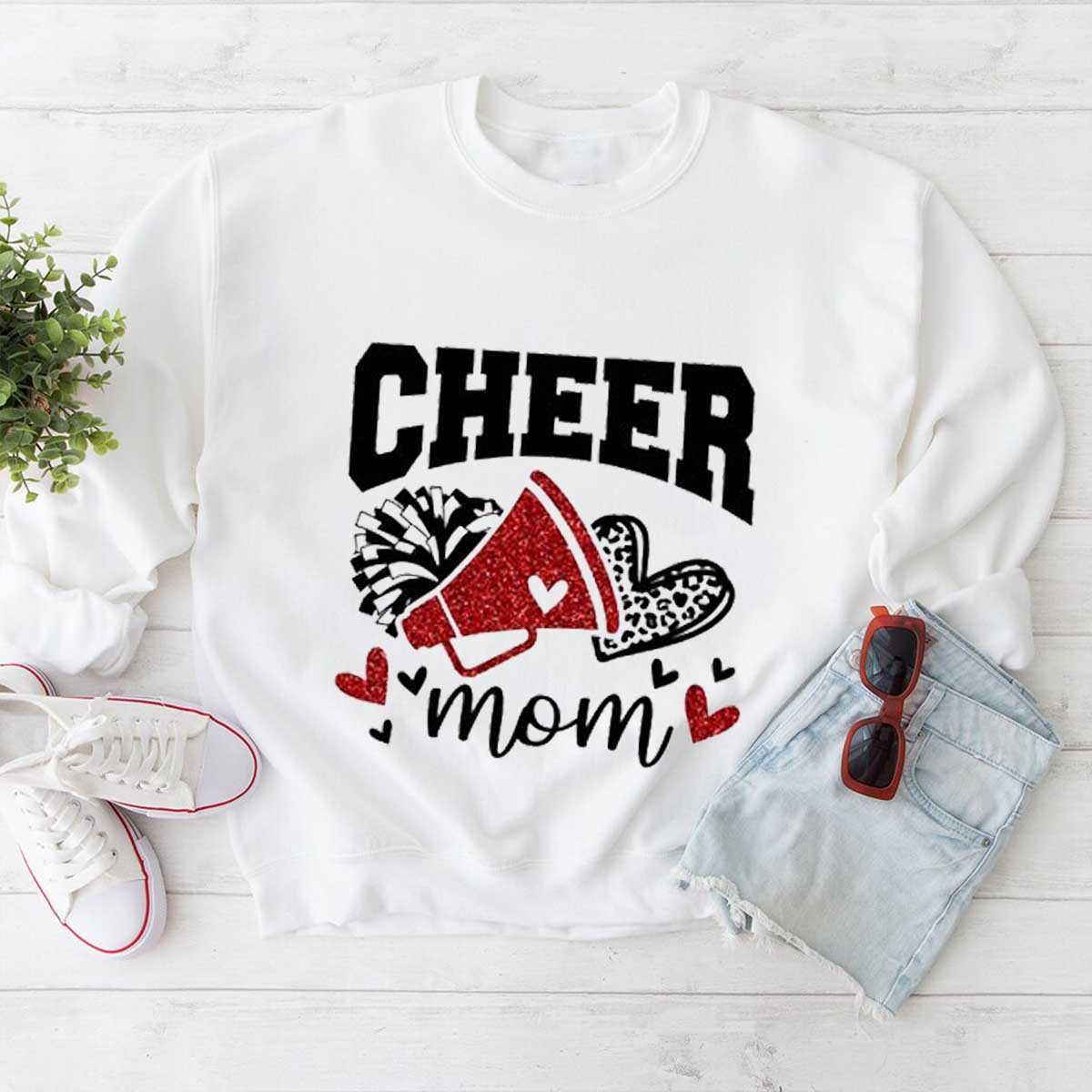 Cheer Mom Sweatshirt Custom Cheer Mom Sweater Glitter Cheer Mom Shirt Custom Cheer Mom Sweatshirt