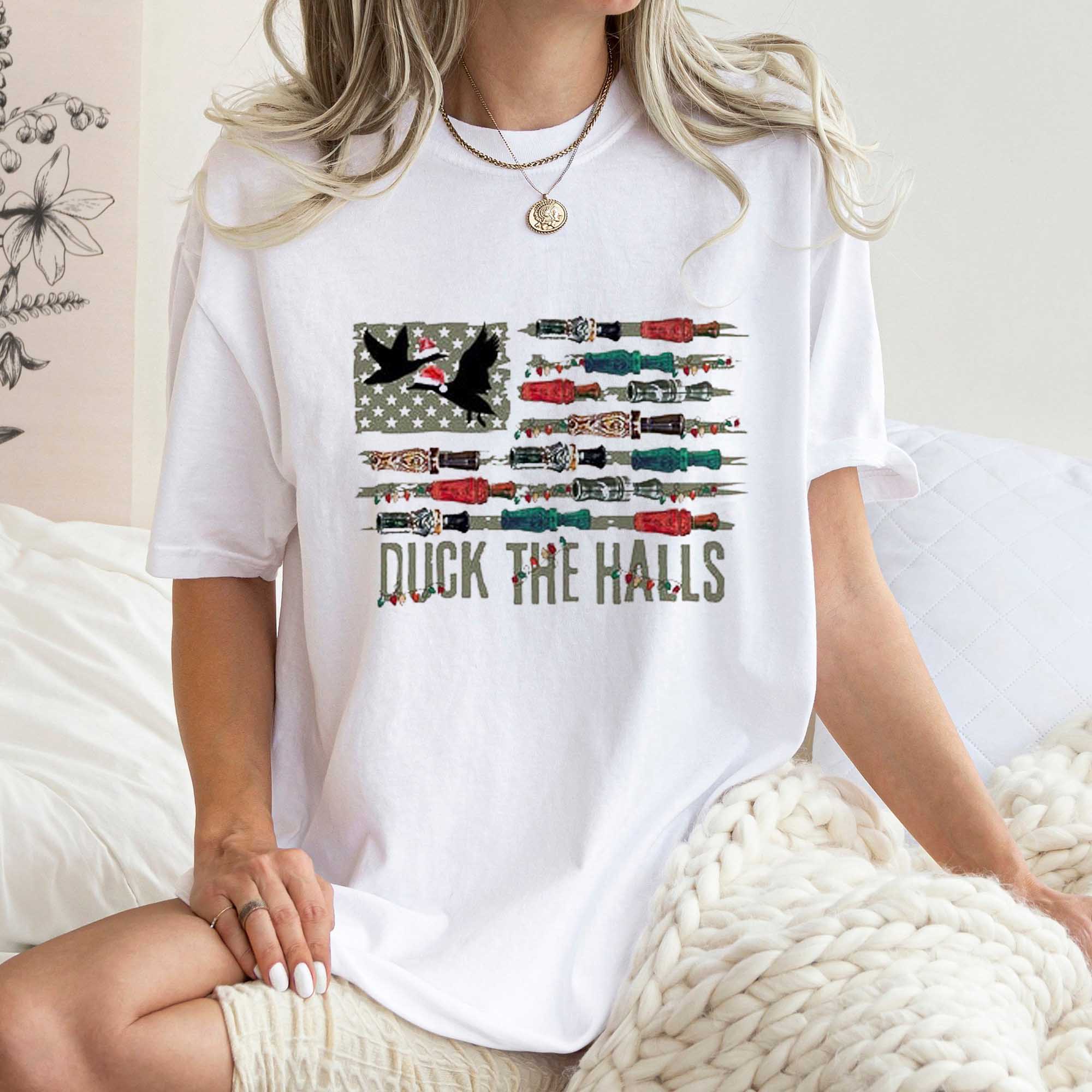 Duck the Halls Christmas Sweatshirt, Christmas Duck Hunting Sweater, Christmas Hunting Sweatshirt, Mallard Duck Hoodie, Duck Hunting Gifts