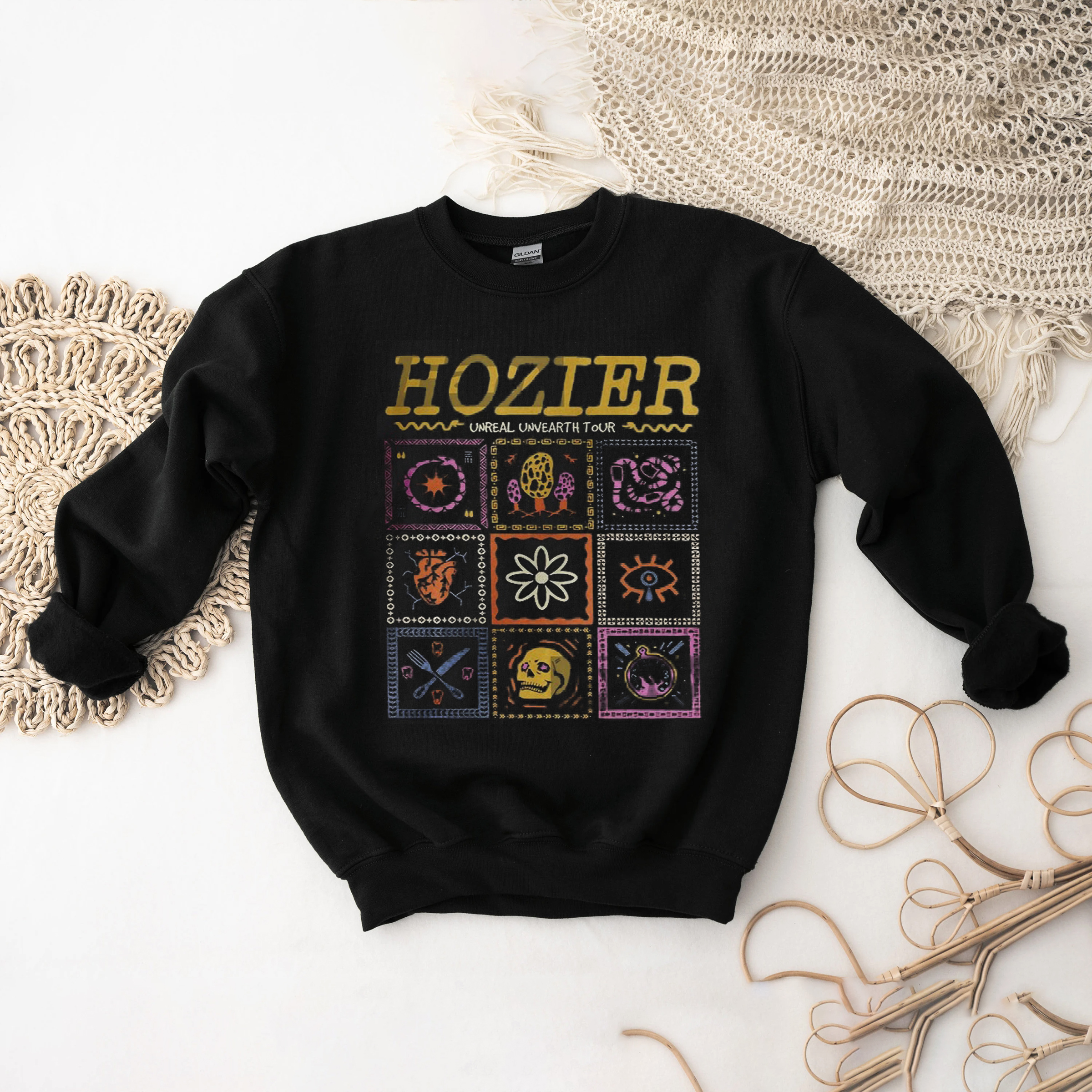 Hozier Unreal Unearth Tour Shirt, No Grave Can Hold My Body Down, Hozier In A Week Shirt, Unreal Unearth Unisex T-Shirt Sweatshirt 
