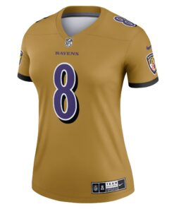 Lamar Jackson Baltimore Ravens Nike Women's Inverted Legend Jersey - Gold